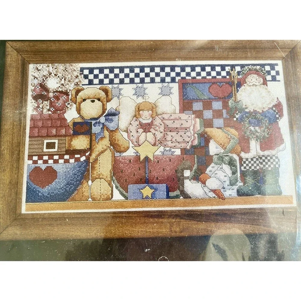 Counted Cross Stitch Sampler Kit I Love Country Santa Angel Bear Ark Wreath 95